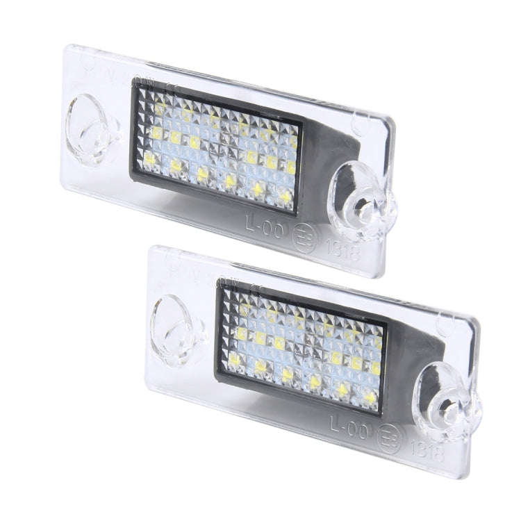 2 PCS License Plate Light with 18  SMD-3528 Lamps for Audi2W 120LM, DC12V (White Light), For A...