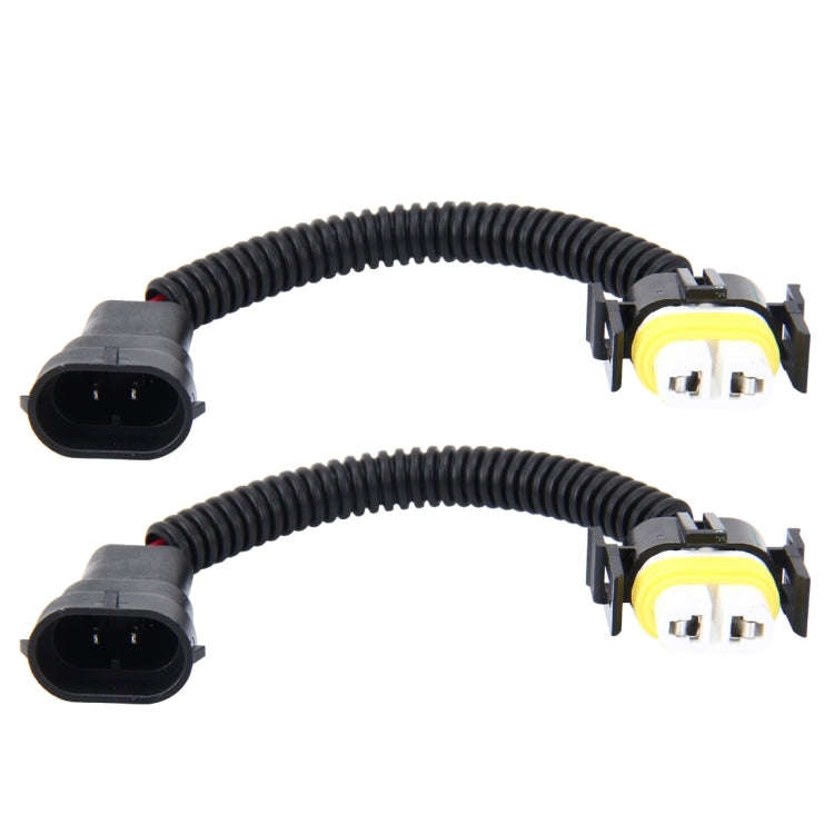 2 PCS H11 Car HID Xenon Headlight Male to Female Conversion Cable with Ceramic Adapter Socket, H11