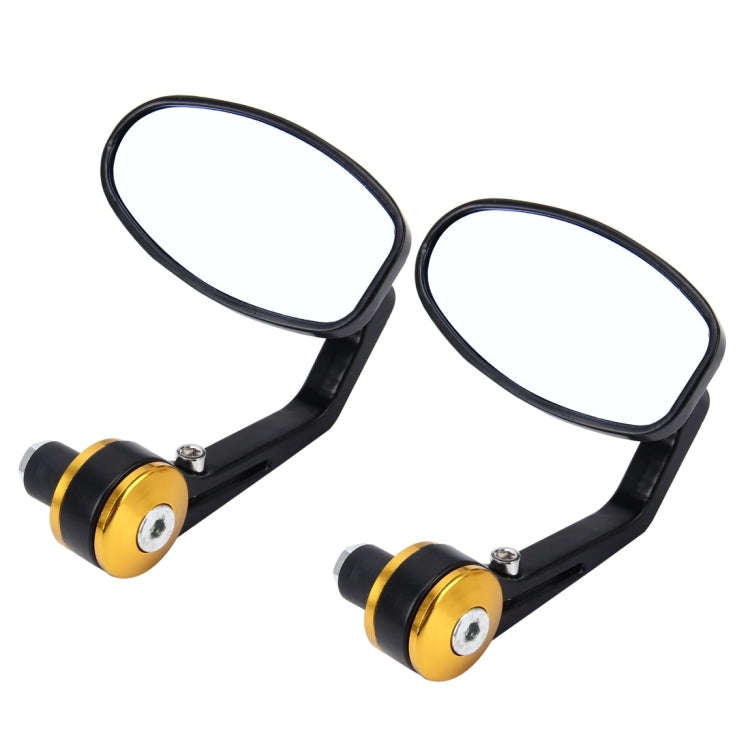 2 PCS Motorcycle Universal ABS Shell Holder Oval Shape Rear VIew Mirror, Oval Shape