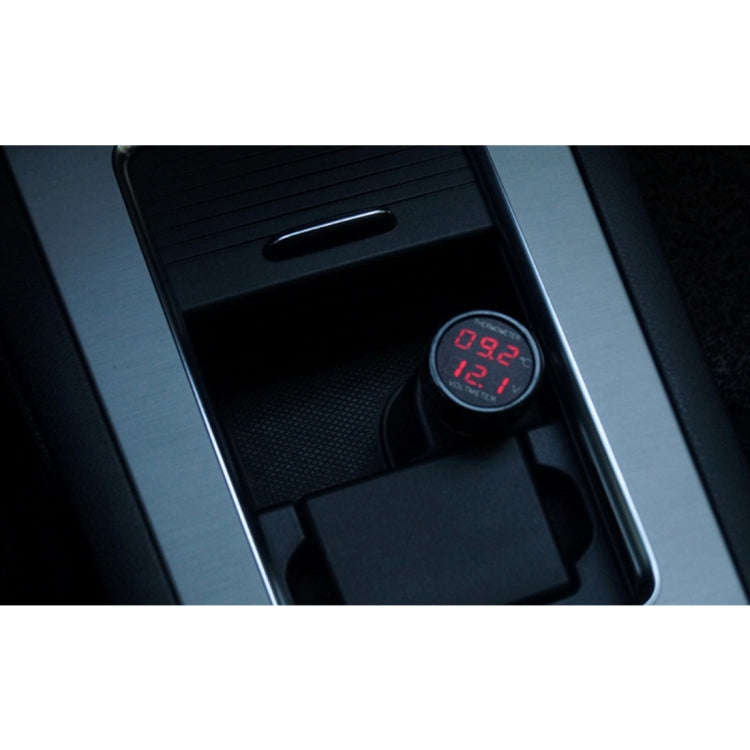 2 in 1 Universal Car Digital Voltage Meter Temperature Meter (Random Color Delivery), Without USB...