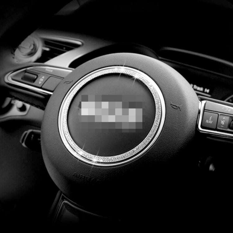 Car Aluminum Steering Wheel Decoration Ring with Diamonds For Audi, For Audi