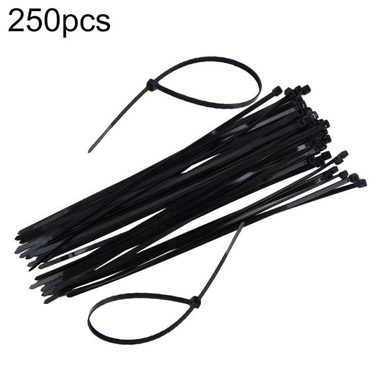 250pcs /Pack 5mm*300mm Nylon Cable Ties, 5mm*300mm Black, 5mm*300mm White