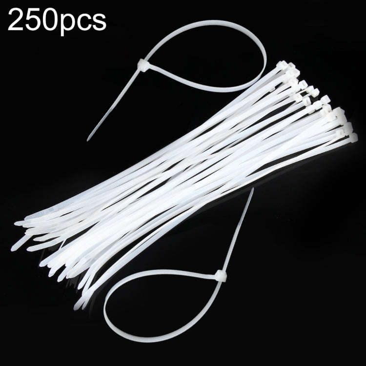 250pcs /Pack 5mm*300mm Nylon Cable Ties, 5mm*300mm Black, 5mm*300mm White