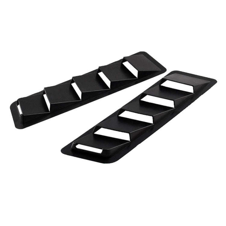 2 PCS Universal Car Air Intake Scoop Bonnet Hood Vent Louver Cooling Panel Trim Set, Black