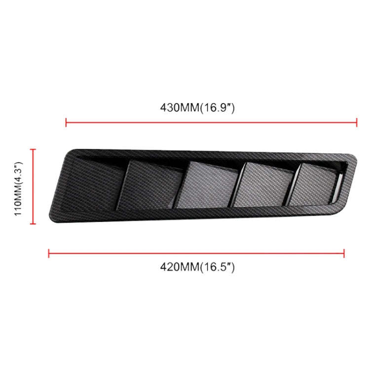 2 PCS Universal Car Air Intake Scoop Bonnet Hood Vent Louver Cooling Panel Trim Set, Black