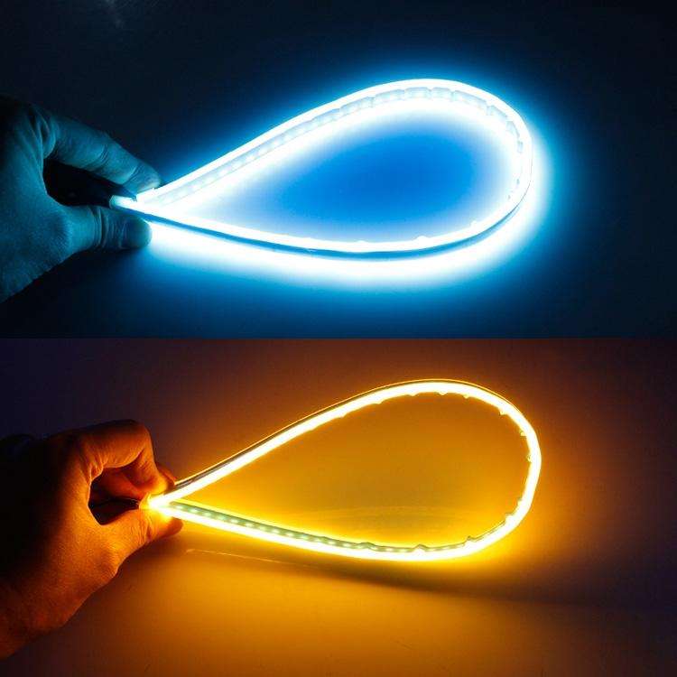 2 PCS 30cm DC12V 4.2W Ultra-thin Car Auto Double Colors Turn Lights / Running Lights, with LED SM...