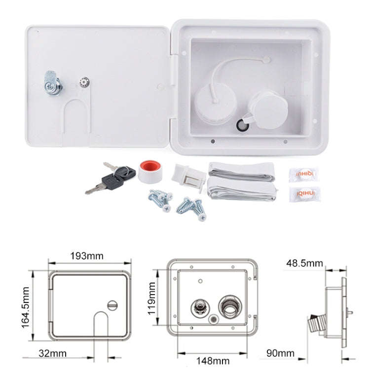White Water Inlet Integrated Fill Dish Hatch Lock for RV Trailer Camper, A1063