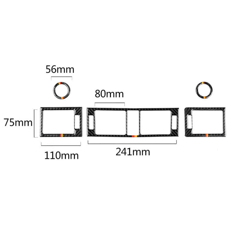 Car German Flag Carbon Fiber Air Outlet Ring + Intermediate Air Outlet + Side Air Outlet Panel De...