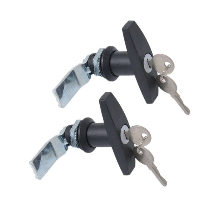 2 PCS Black T Shape Handle Paddle Entry Door Latch & Keys Tool Box Lock for Trailer / Yacht / Tru...