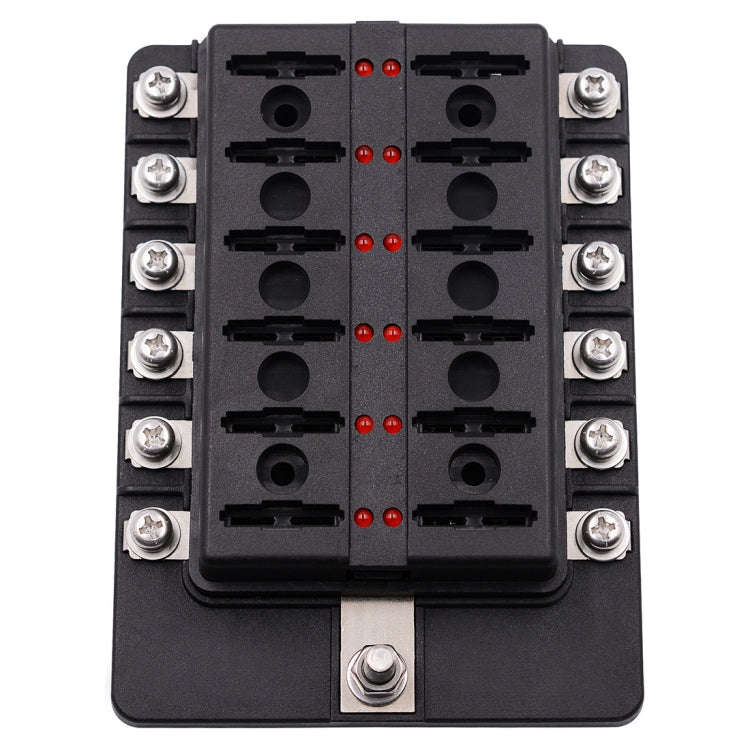 1 in 12 Out Fuse Box Screw Terminal Section Fuse Holder Kits with LED Warning Indicator for Auto ...
