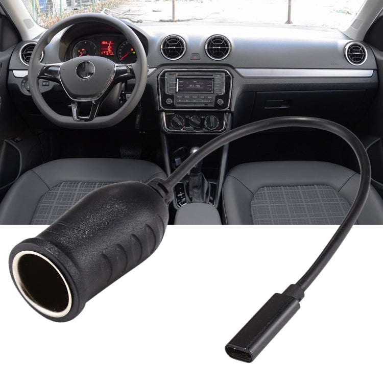 Car 60-100W DC18-20V Multi-functional USB-C / Type-C Connector to Cigarette Lighter, Type-C Conne...