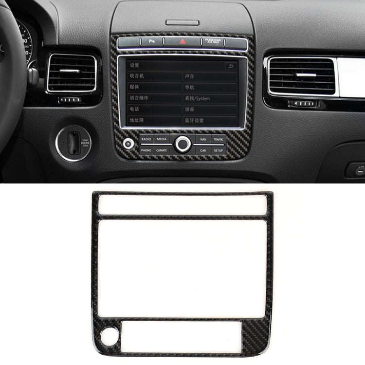 Car Carbon Fiber Navigation Panel Decorative Sticker for Volkswagen Touareg, Navigation Panel