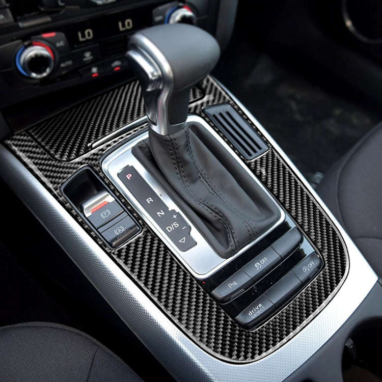 Car Carbon Fiber Gear Position Panel Decorative Sticker for Audi 2010-2018 Q5 / 2009-2016 A4L / 2...