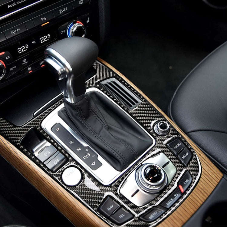 Car Carbon Fiber Gear Position Panel Decorative Sticker for Audi 2010-2018 Q5 / 2009-2016 A4L / 2...