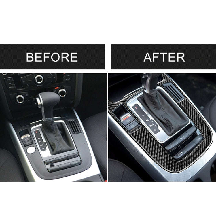 Car Carbon Fiber Gear Position Panel Decorative Sticker for Audi 2010-2018 Q5 / 2009-2016 A4L / 2...