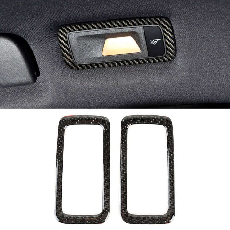 2 PCS Carbon Fiber Car Rear Dome Light Panel Decorative Sticker for Porsche Macan, Rear Dome Light