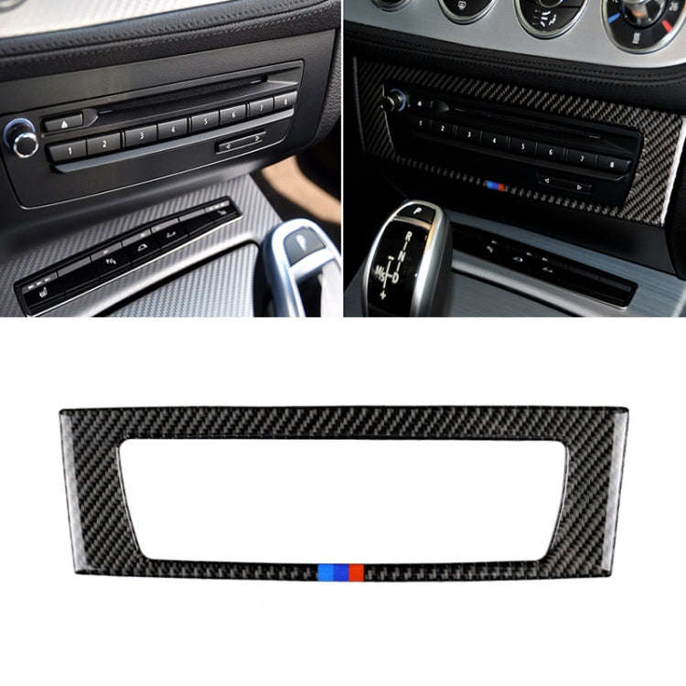 Car Carbon Fiber Central Control CD Panel Three Color Decorative Sticker for BMW Z4 2009-2015, Ce...