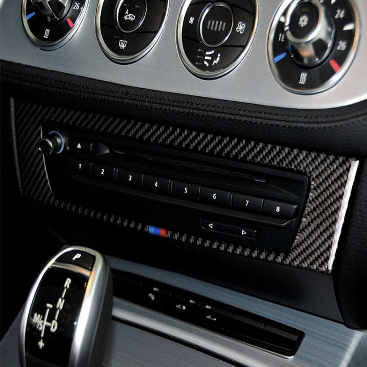 Car Carbon Fiber Central Control CD Panel Three Color Decorative Sticker for BMW Z4 2009-2015, Ce...