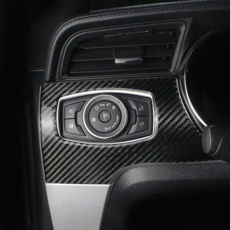 Car Carbon Fiber Headlight Switch Panel Decorative Sticker for Ford Mustang 2015-2020, Headlight ...