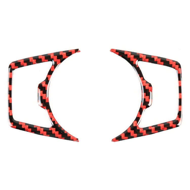 2 in 1 Car Carbon Fiber Headlight Switch Button Frame Decorative Sticker for Ford Mustang 2015-20...