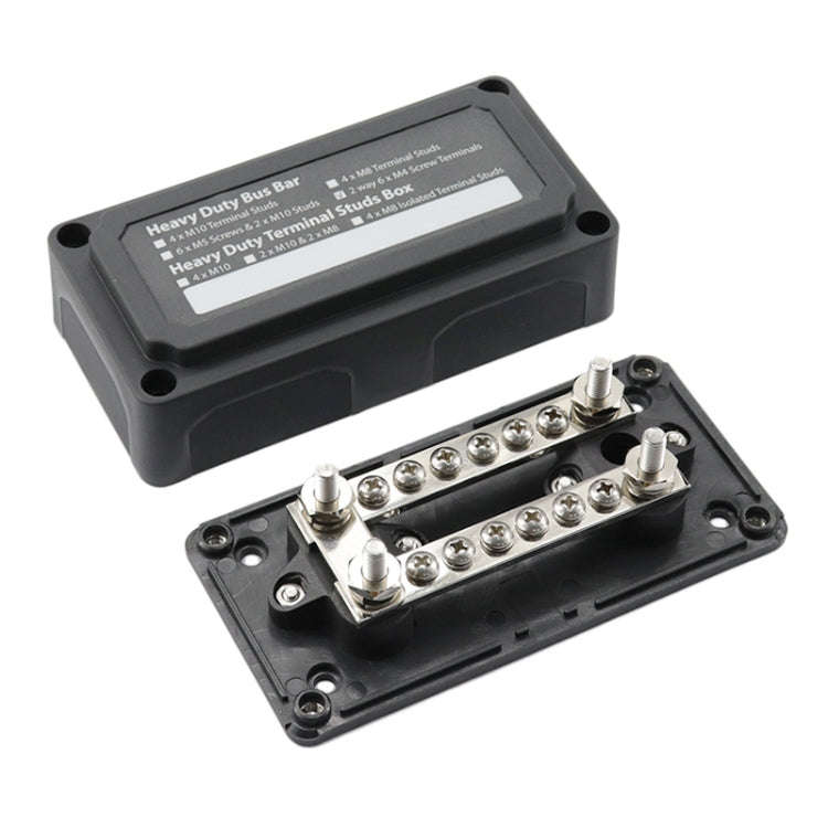 Max DC 48V 100A Heavy-Duty Module Design Bus Bar 4 M6 / 12 M4 Terminal Studs Box Busbar for Car /...