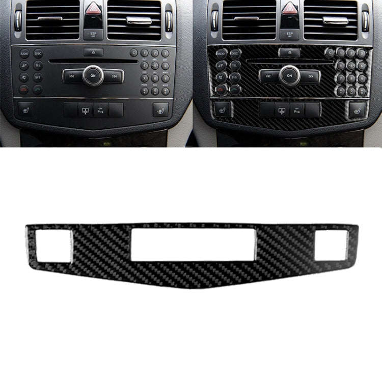 Car Carbon Fiber Center Console Panel Decorative Sticker for Mercedes-Benz W204 C Class 2007-2010...