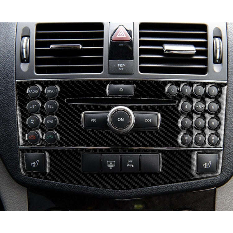 Car Carbon Fiber Center Console Panel Decorative Sticker for Mercedes-Benz W204 C Class 2007-2010...