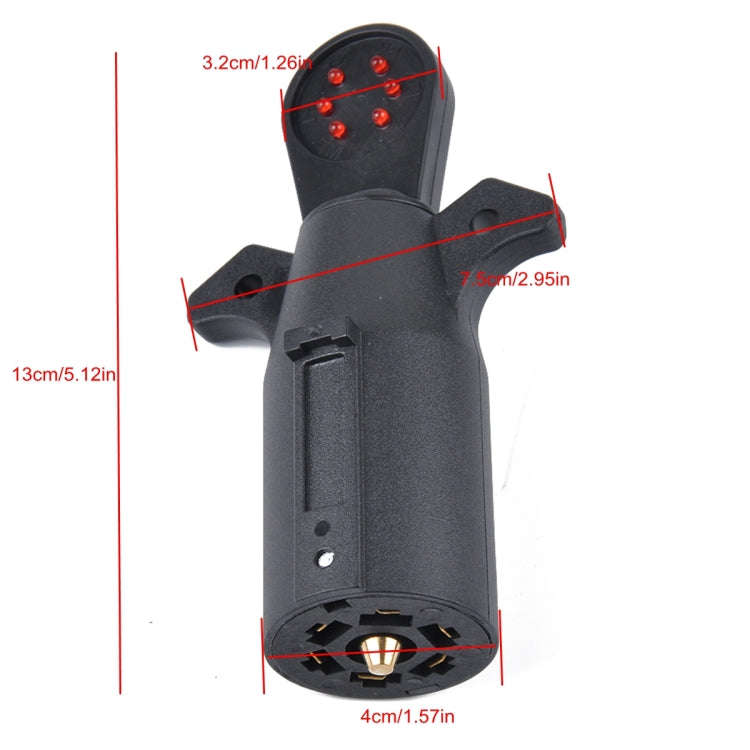 12V 7-Way Blade Trailer Light Wiring Circuit Tester Round Adapter 7 Pin US Plug Signal Tester, Si...