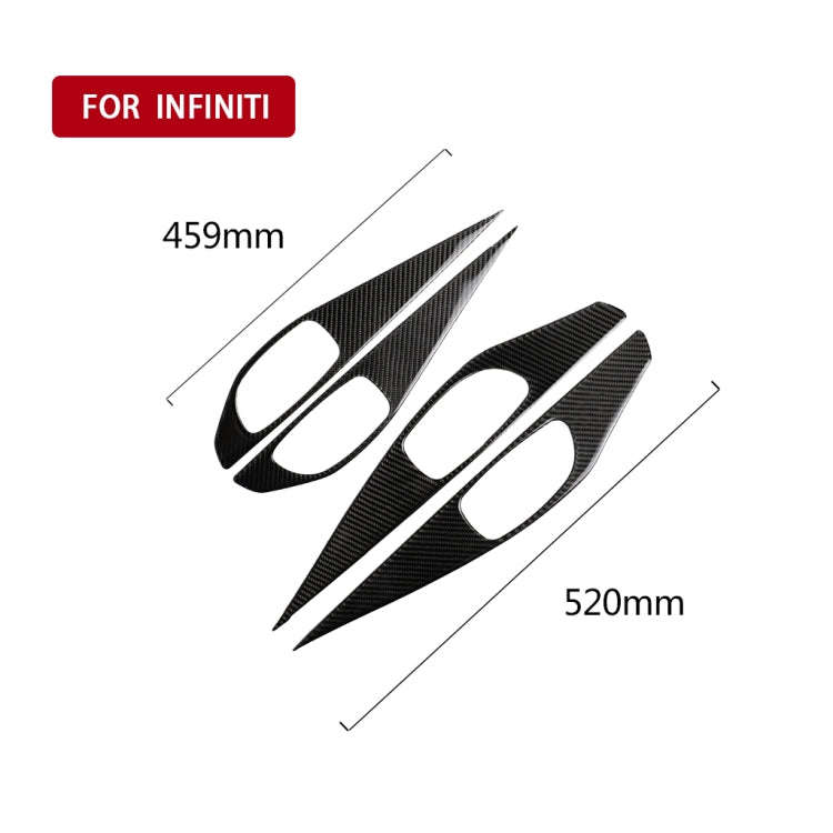 4 PCS Car Carbon Fiber Door Inner Handle Panel Decorative Sticker for Infiniti Q50 2014-2020, Doo...