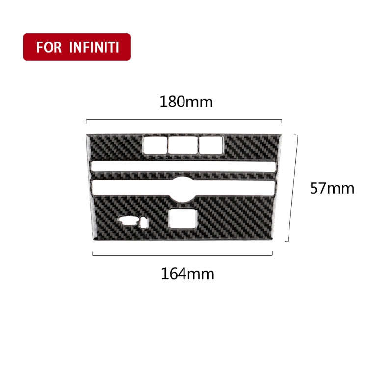 Car Carbon Fiber CD  Console Panel Decorative Sticker for Infiniti Q50 / Q60 2014-2020, CD Consol...