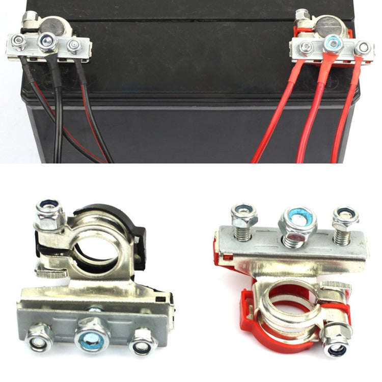 FOXSUR 1 Pair Car Automotive Battery Wire Cable Terminals Clamp Connectors Kit, Wire Cable Terminals