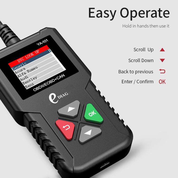 YA101 Car Mini Code Reader OBD2 Fault Detector Diagnostic Tool, YA101