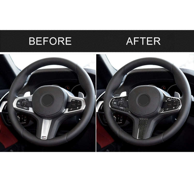 3 in 1 Car Carbon Fiber Solid Color Steering Wheel Button Decorative Sticker for BMW 5 Series G30...