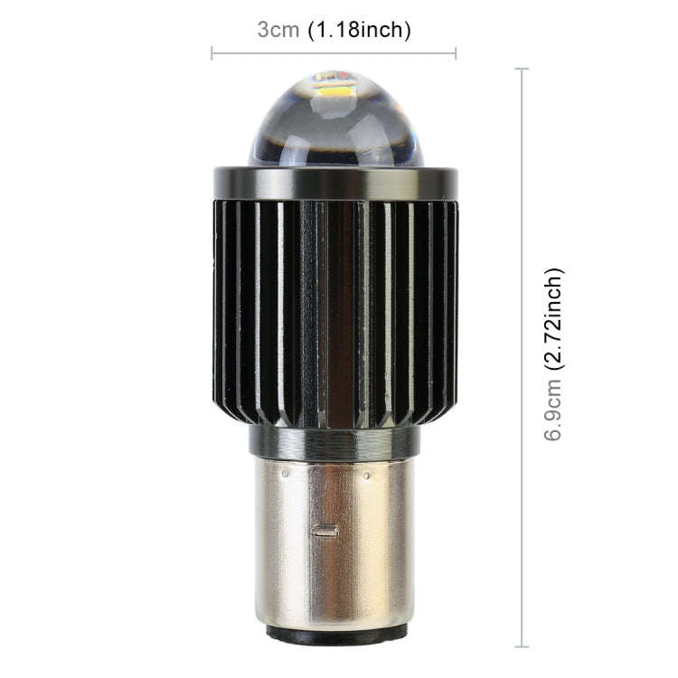 BA20D DC12-80V / 10W / 6000K / 3000K / 800LM Bicolor Motorcycle Headlights with Projector Lens, B...