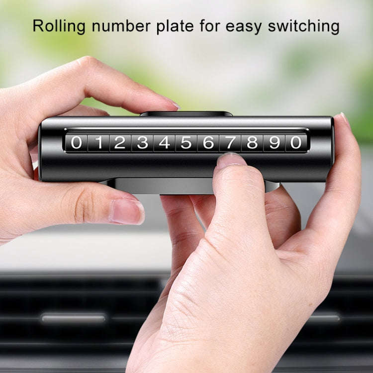 Car Metal Roller Creative Temporary Parking Card Parking Number Card, Metal Roller(Black), Metal ...
