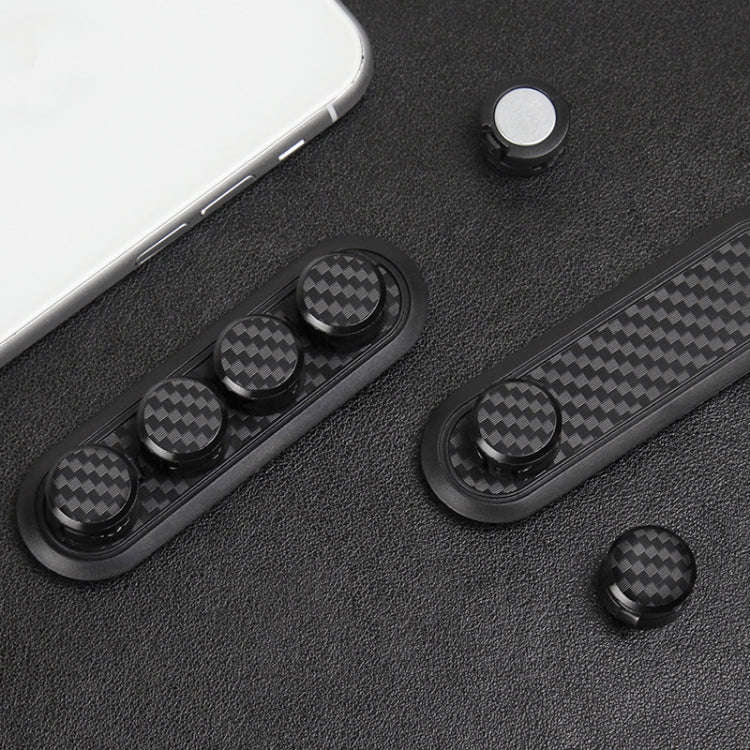 Car Carbon Fiber Magnetic Clamp Cable Storage Box Creative Desktop Hub Organizer, Desktop Hub Org...