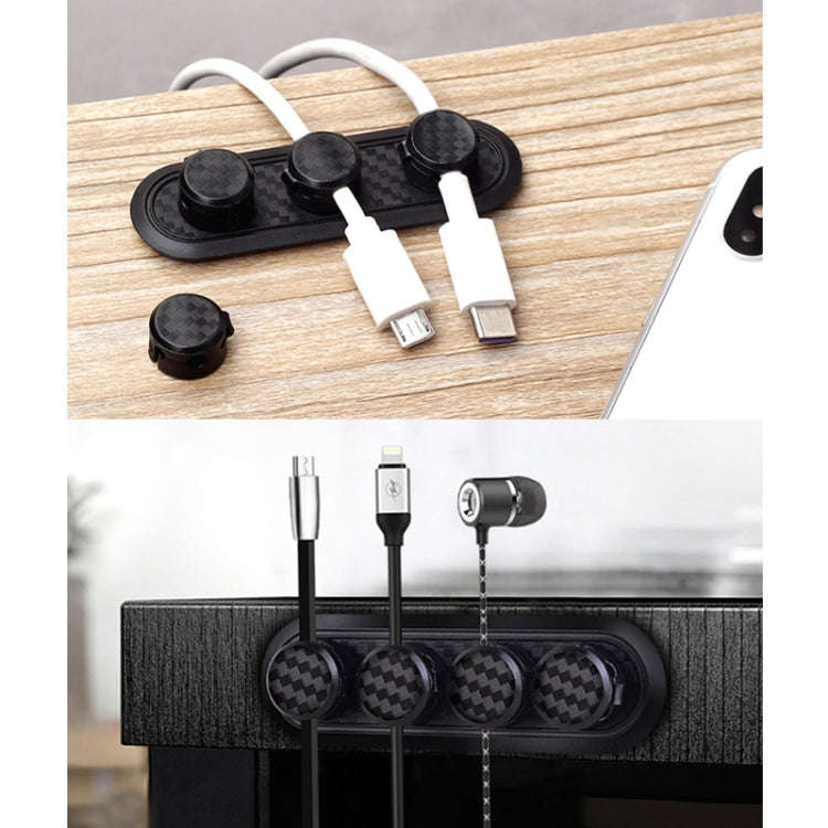 Car Carbon Fiber Magnetic Clamp Cable Storage Box Creative Desktop Hub Organizer, Desktop Hub Org...