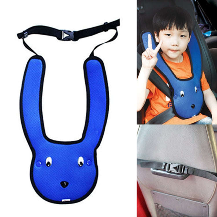 Car Child Rabbit Double Shoulder Seat Belt Adjuster, Blue, Red