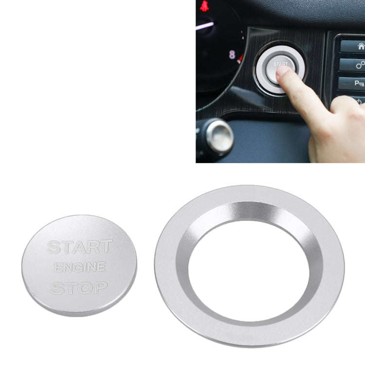 Car Engine Start Key Push Button Ring Trim Metal Sticker Decoration for Land Rover/Jaguar, For La...