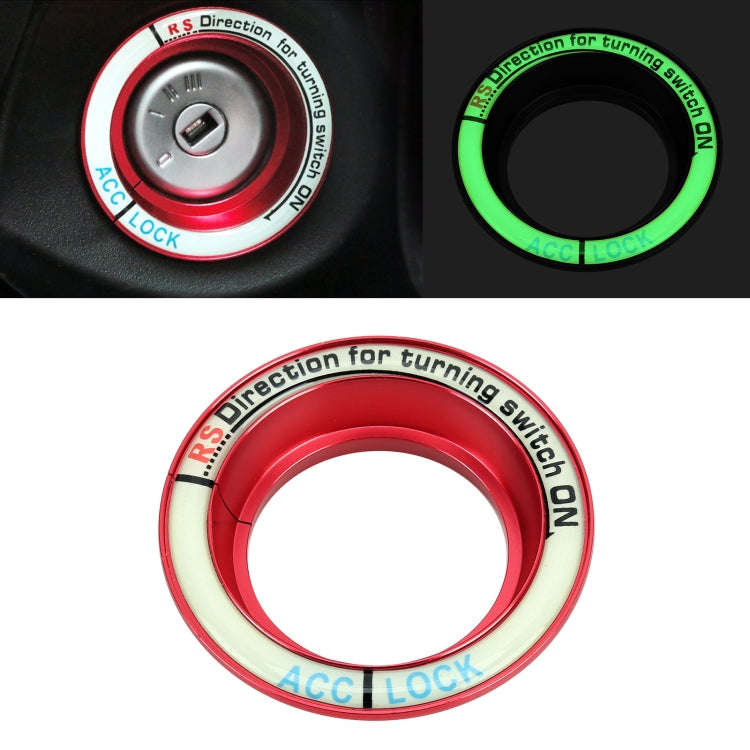 For Ford Fluorescent Aluminum Alloy Ignition Key Ring, Inside Diameter: 3.2cm, For Ford  (Sky Blu...