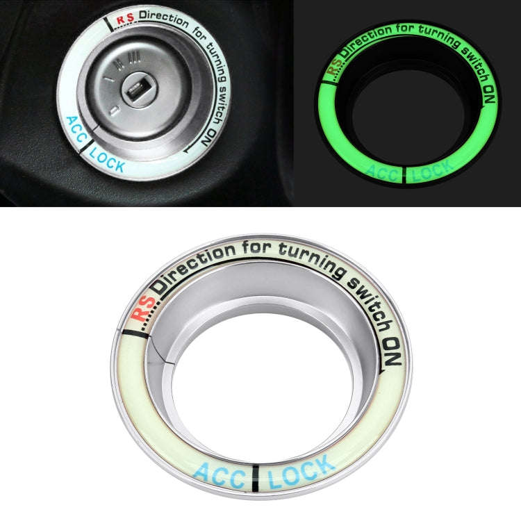 For Ford Fluorescent Aluminum Alloy Ignition Key Ring, Inside Diameter: 3.2cm, For Ford  (Sky Blu...