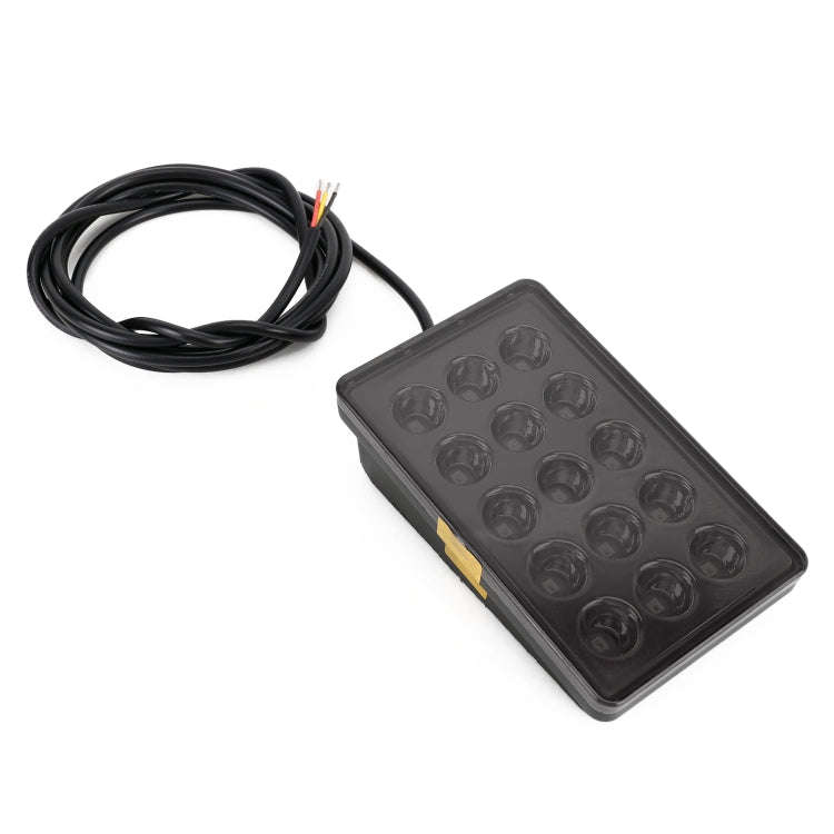DC12V 1W Car Square Highlight Brake Lights Reversing Light with 15LEDs SMD-3528, Square (Black), ...