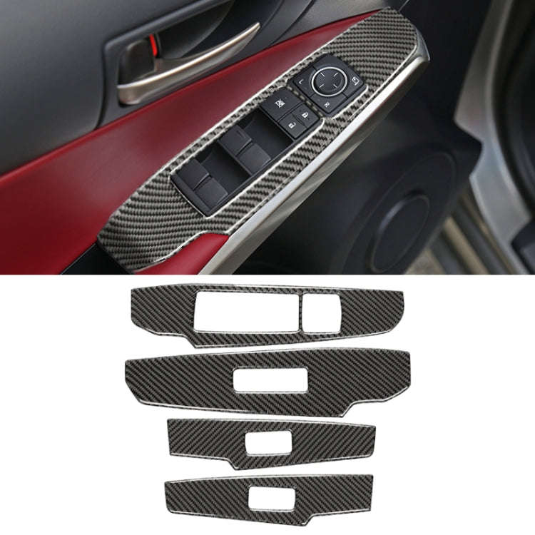 Car Carbon Fiber Window Glass Lifting Panel Button Decorative Sticker for Lexus IS250 2013-, Left...