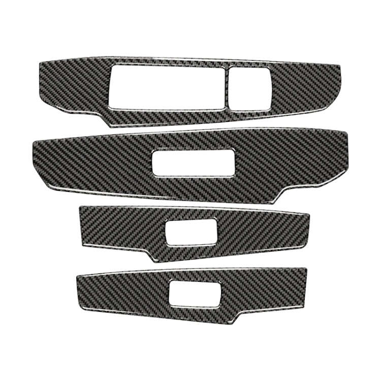 Car Carbon Fiber Window Glass Lifting Panel Button Decorative Sticker for Lexus IS250 2013-, Left...
