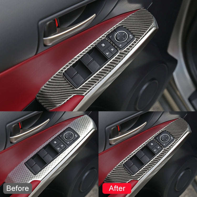Car Carbon Fiber Window Glass Lifting Panel Button Decorative Sticker for Lexus IS250 2013-, Left...