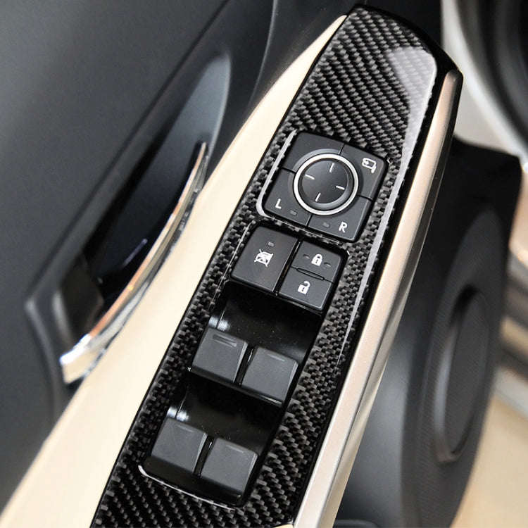 Car Carbon Fiber Window Glass Lifting Panel Button Decorative Sticker for Lexus IS250 2013-, Left...