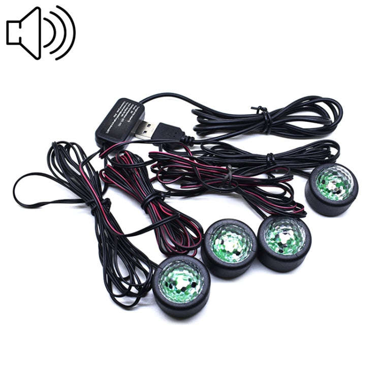 Universal Car  LED Atmosphere Lights Emergency Foot Light Voice Control Version, Voice Control Ve...
