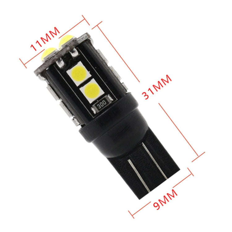 10 PCS T10/168/194 DC12V / 1W / 6000K / 60LM Car Decoding Clearance Lights with 12LEDs SMD-3030 L...