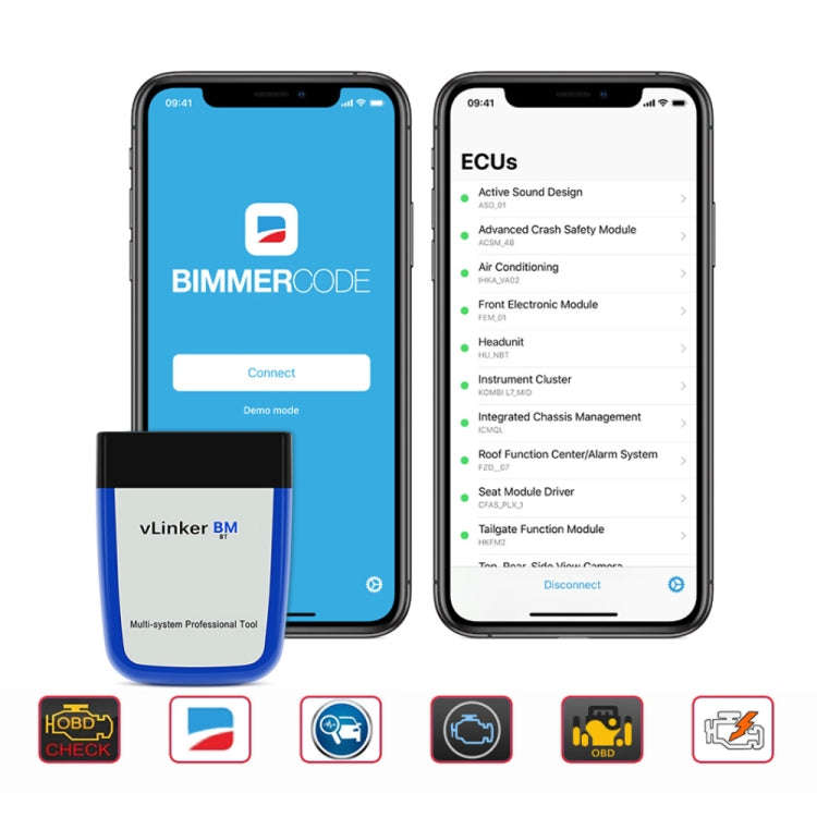 Vgate VLINKER BM V2.2 Bluetooth 3.0 Android Phone Car OBD Fault Diagnosis Detector, BM V2.2 Bluet...