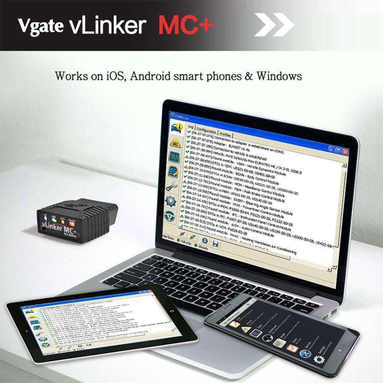 Vgate VLINKER MC+ V2.2 Bluetooth 4.0 Car OBD Fault Diagnosis Detector, MC+ V2.2 Bluetooth 4.0